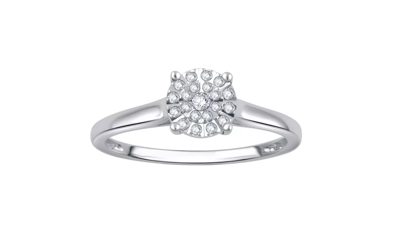 0.15 Carat Cluster Ring in Sterling Silver - Primary Image