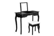 Vanity Dressing Table Set Mirrored bathroom W/Stool Table Desk White/Black - Second Medium