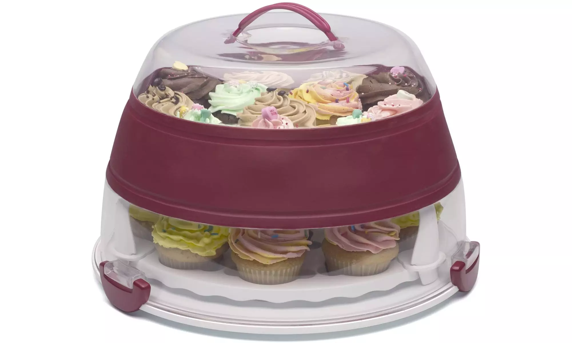 Prepworks by Progressive Collapsible Cupcake and Cake Carrier, Red - Primary Image