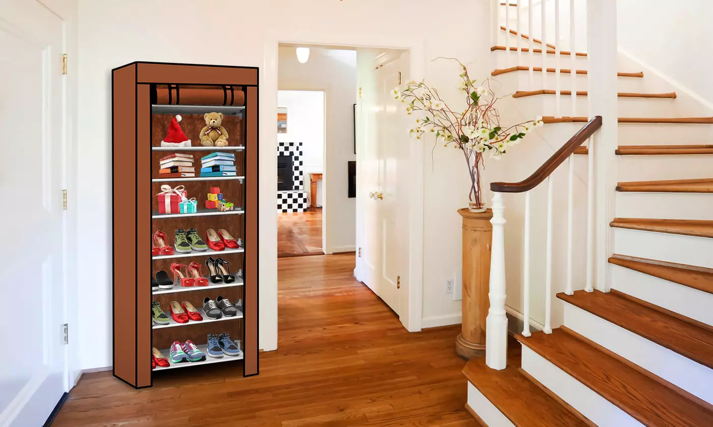 iMounTEK 10-Tier Shoe Storage Rack with Dust Cover