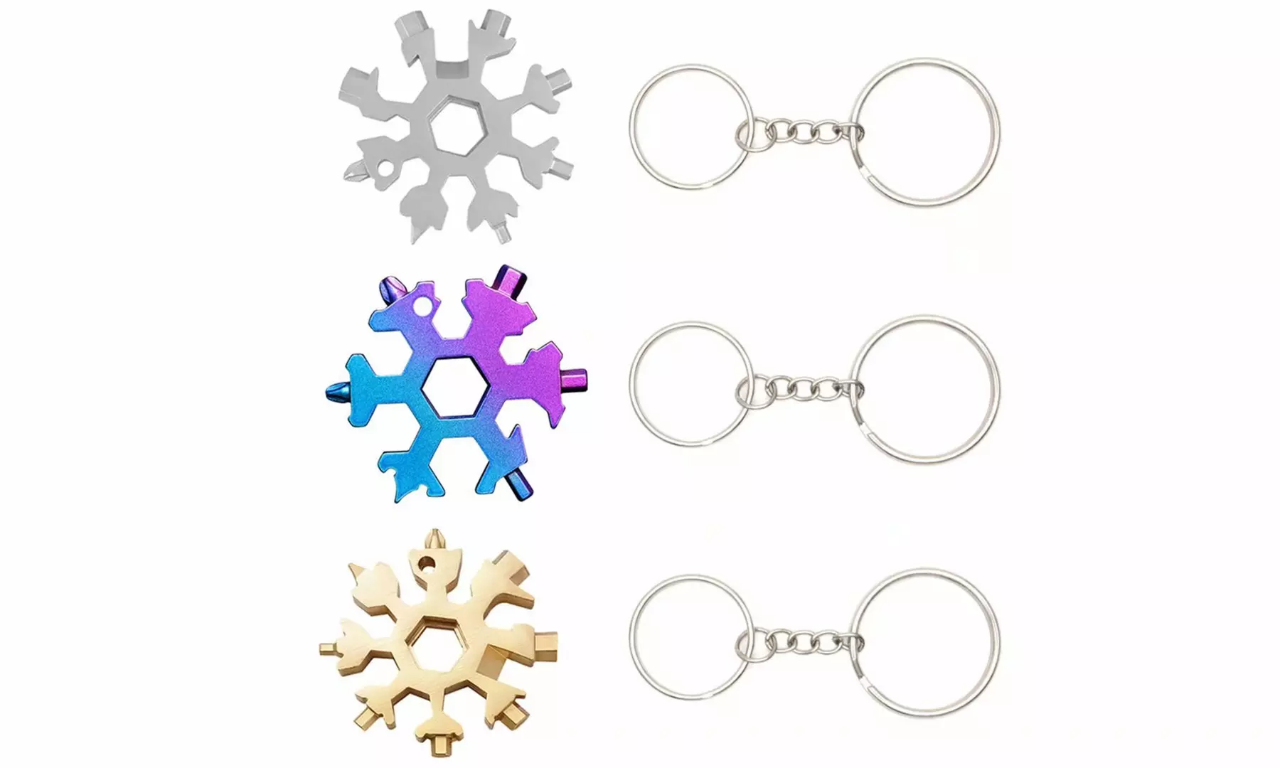 3 Pack Snowflake 18-in-1 Multi Tool Stainless Steel Snowflake Bottle Opener - Second Medium