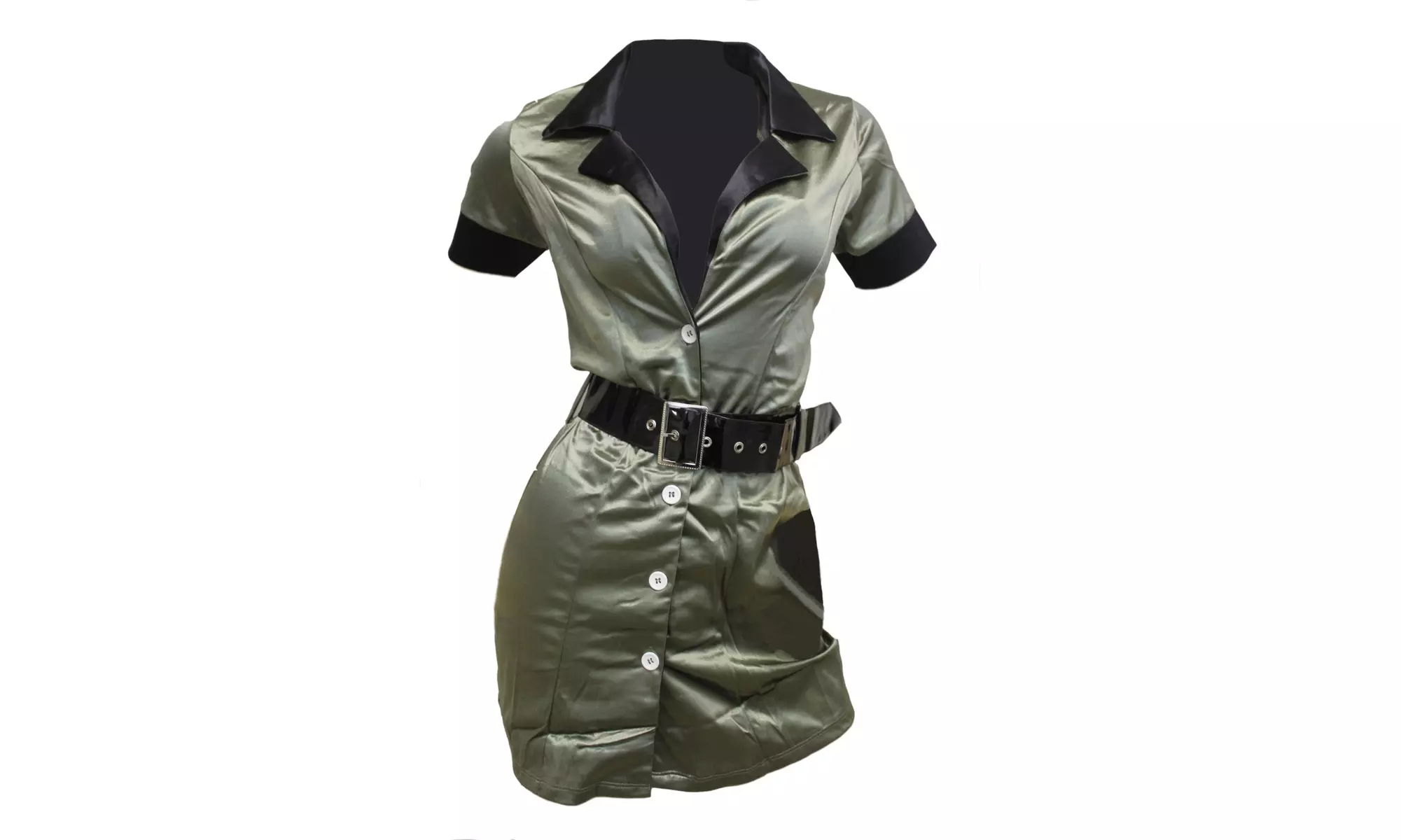 Fantasy Cosplay Army Green Dress Up Army Girl Combat Booty Camp Costume - Primary Image
