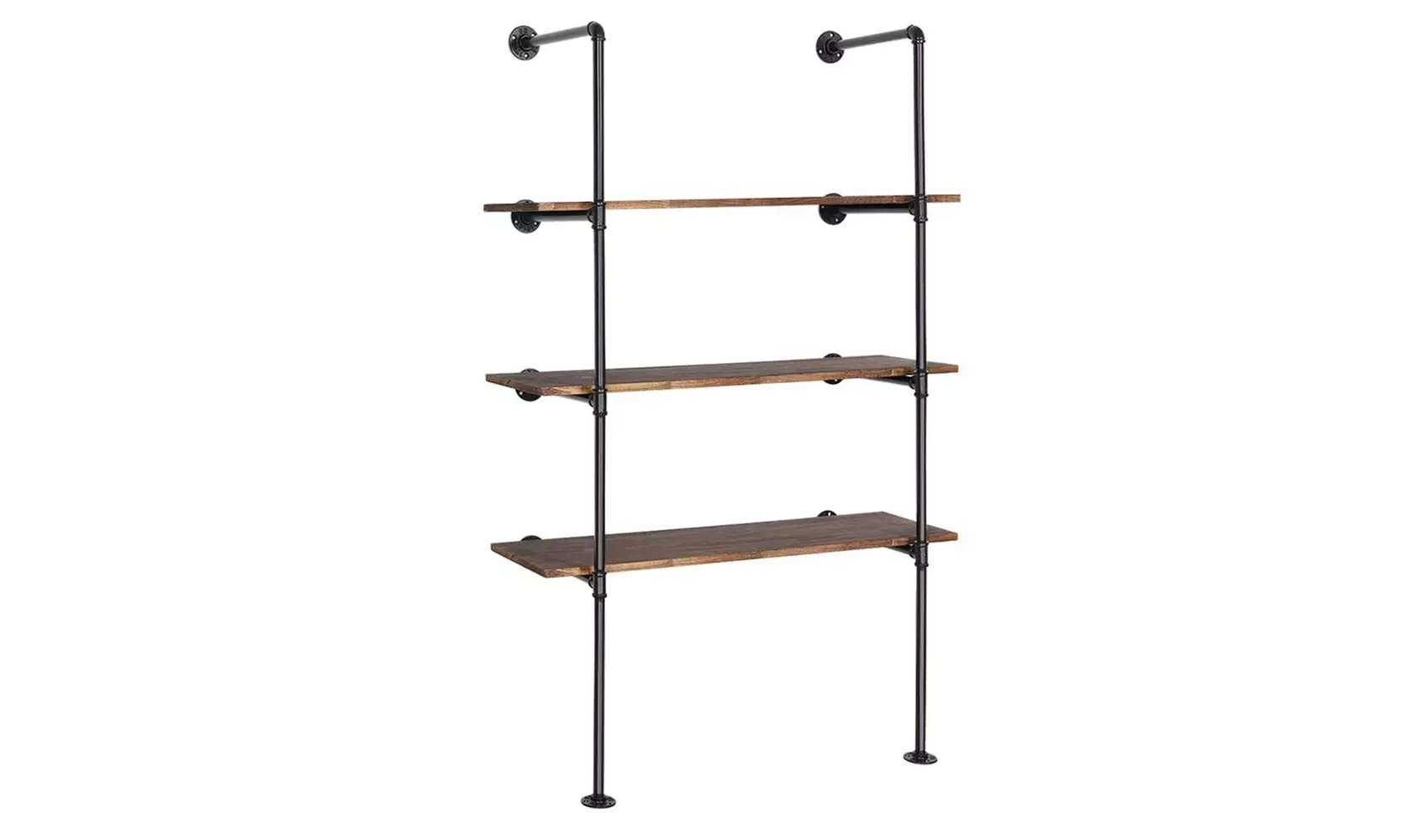 Retro Wall Mount Iron Pipe Shelf Storage Shelving Set of 2
