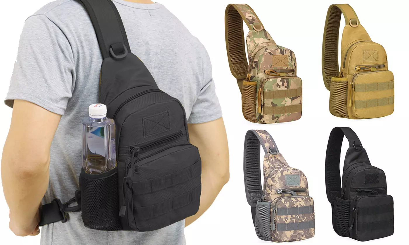 Men Tactical Sling Bag Military Backpack Pack Small Shoulder Sling Molle Bag - Primary Image