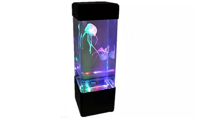 Colorful Moving Jellyfish Aquarium Night Light LED Lamp Tank - Second Medium