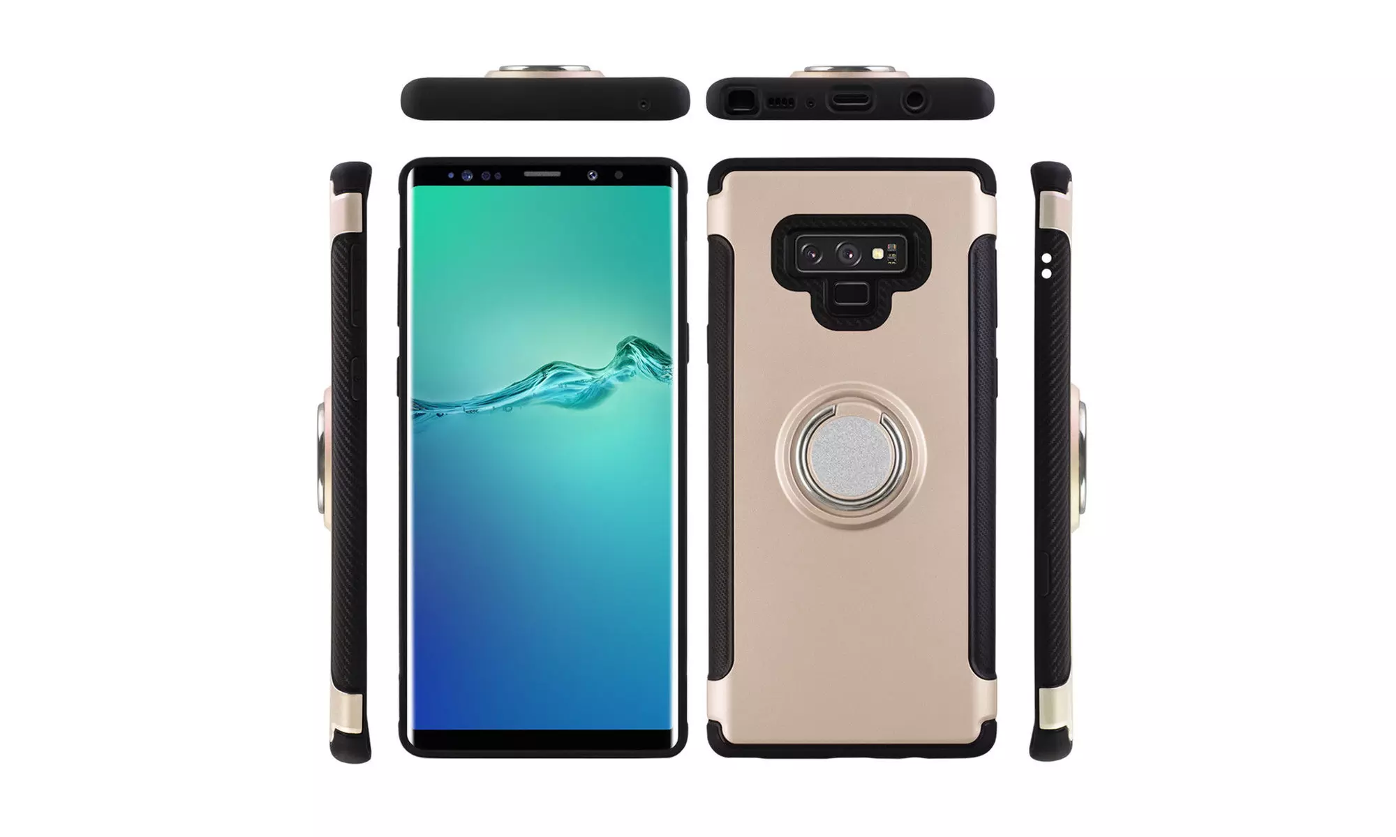 For Samsung Galaxy Note 9 Ring Holder Shockproof Rugged Armor Case - Primary Image