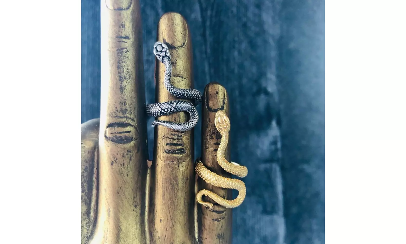 US 1-2 Stainless Steel Ring Snake Gothic Jewelry Retro Animal Adjustable Unisex