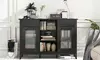 Costway Sideboard Buffet Cabinet with 2 Drawers 2 Doors 3 Open Compartments