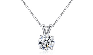 2 Cttw Round White Sapphire 18 Inch Necklace In 14k Gold