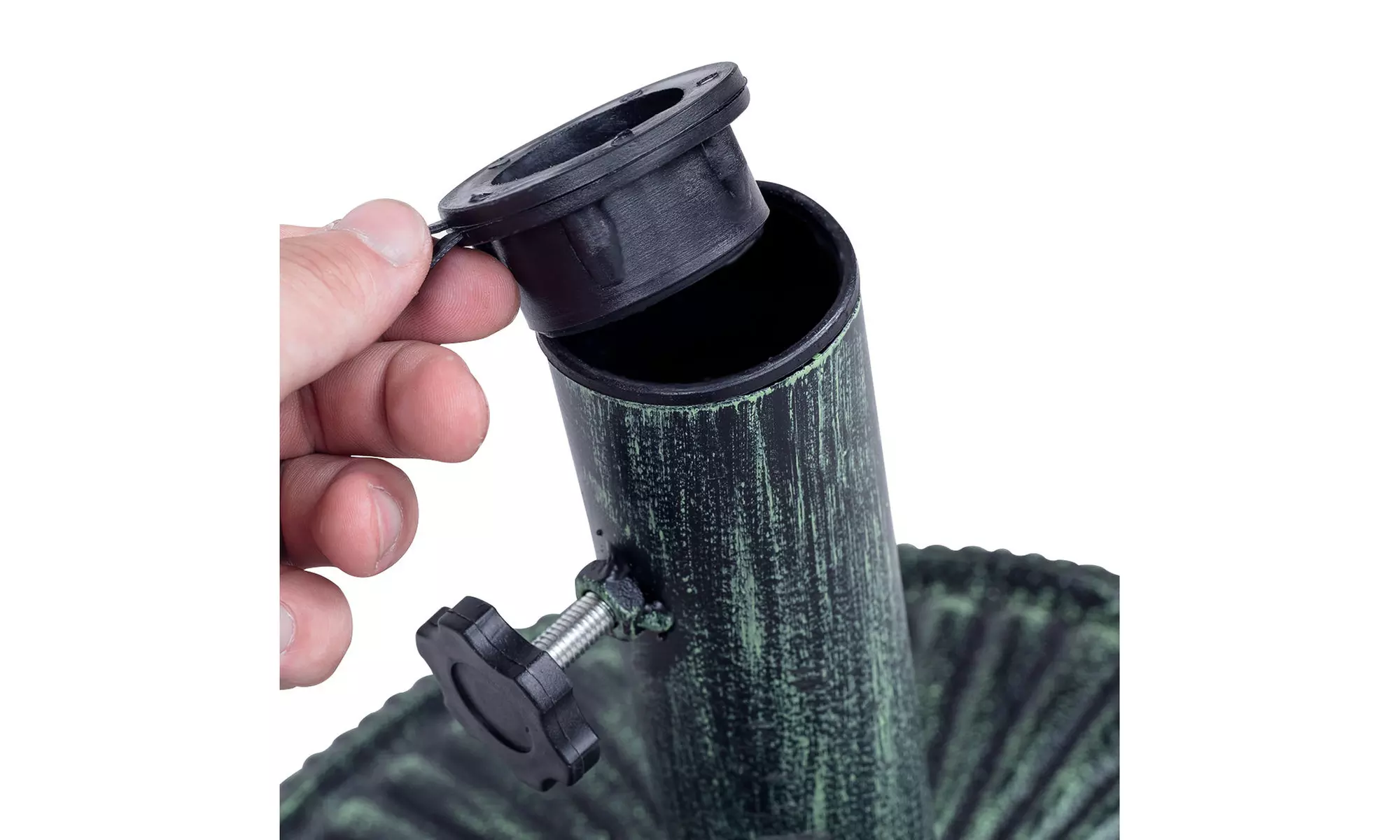 Goplus17.7" Round Umbrella Base Stand Market Patio Standing Outdoor Heavy Duty - Second Medium
