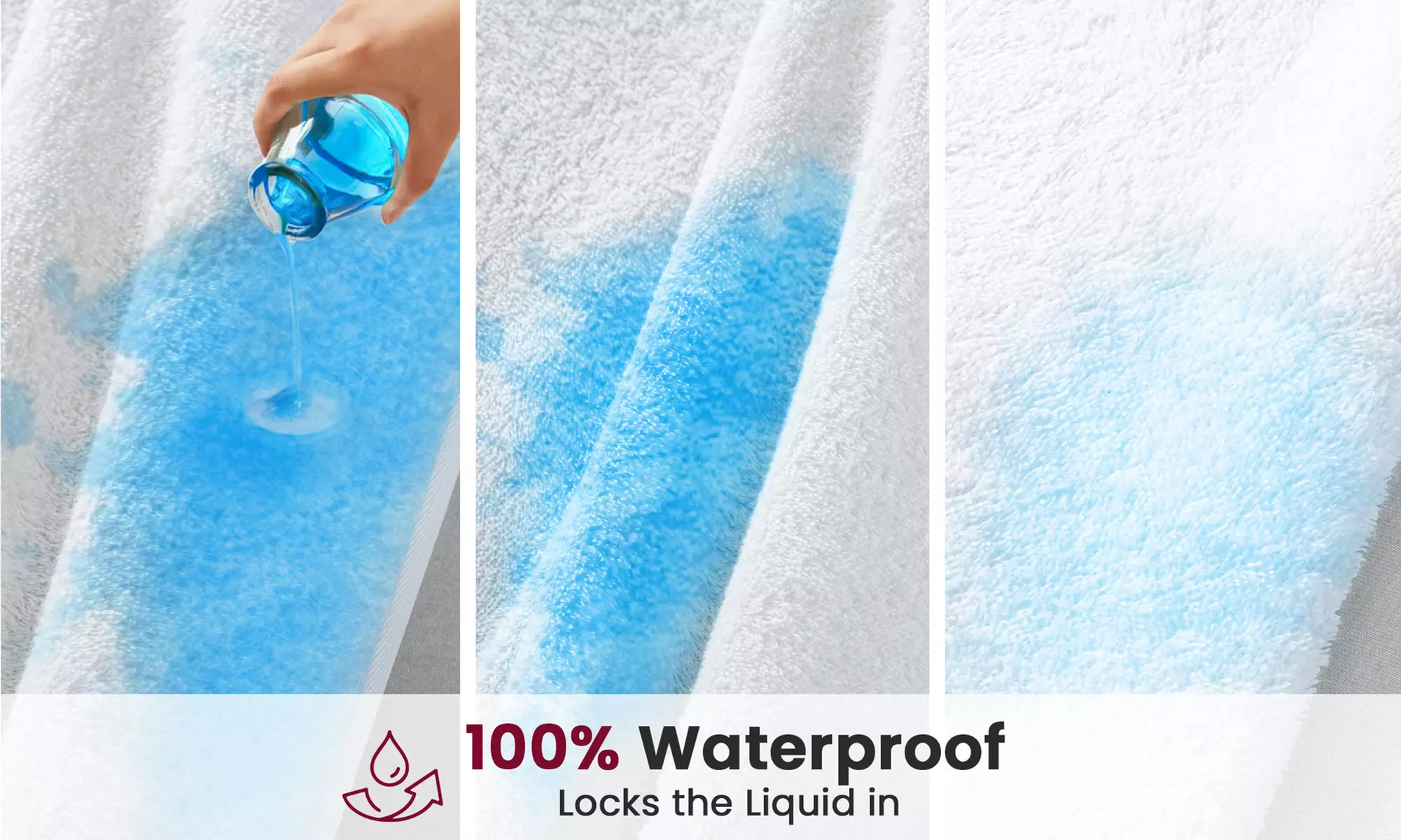 Lux Decor Polycotton Fitted Mattress Protector Waterproof Terry Mattress Topper