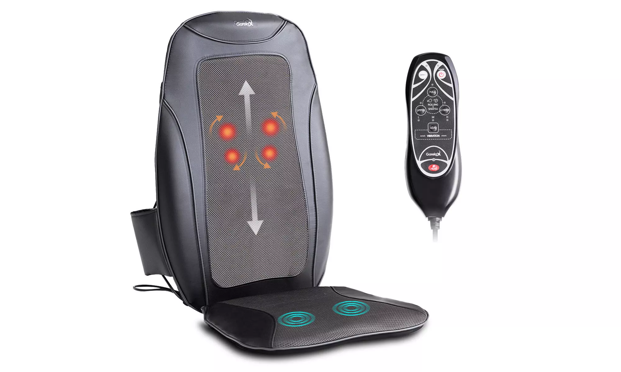 Shiatsu Massage Cushion Massager Chair Seat Vibration Rolling Heating Home Car - Primary Image