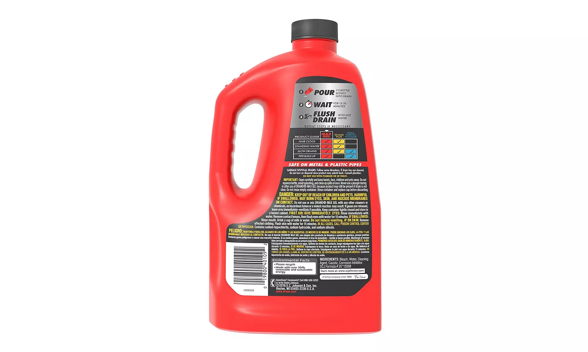 Drano Max Gel Clog Remover, 80 fl oz - Second Medium