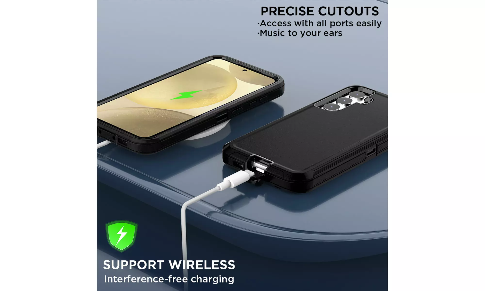 For Samsung Galaxy S24 Plus Case Heavy Duty Shockproof Hybrid Rubber Cover