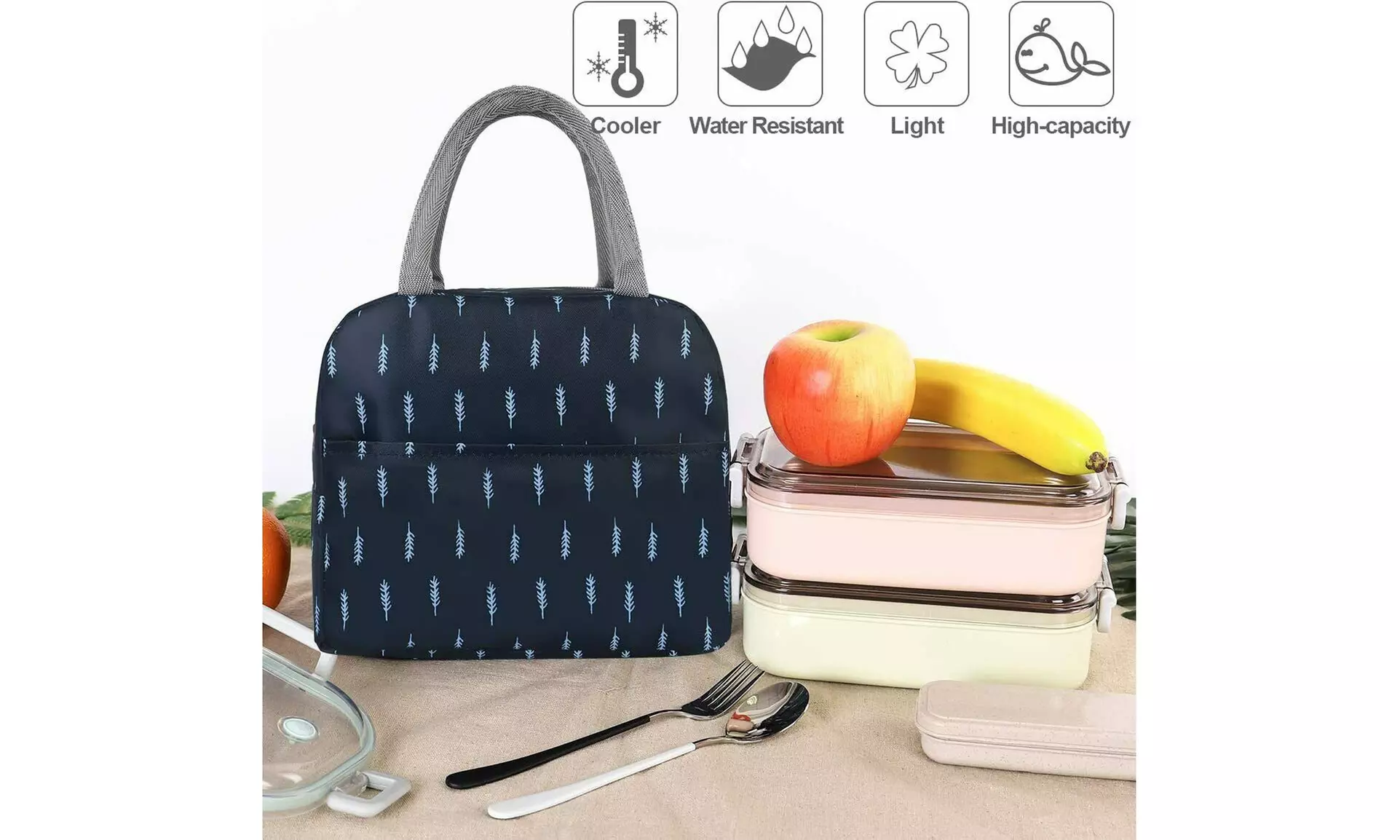 Portable Insulated Lunch Bag Bento Box Cooler Tote for Kids Adult Men Women