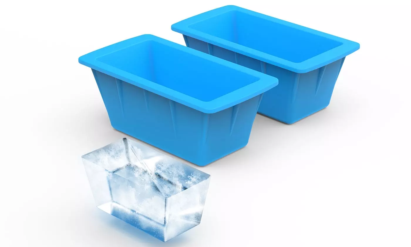 NewHome Ice Block Molds 6.6lb Silicone Large Ice Cube Mold for Coolers (2-Pack)