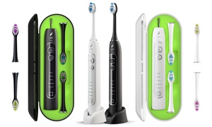 Ultrasonic Toothbrush with 4 Heads and Travel Case and Charger 