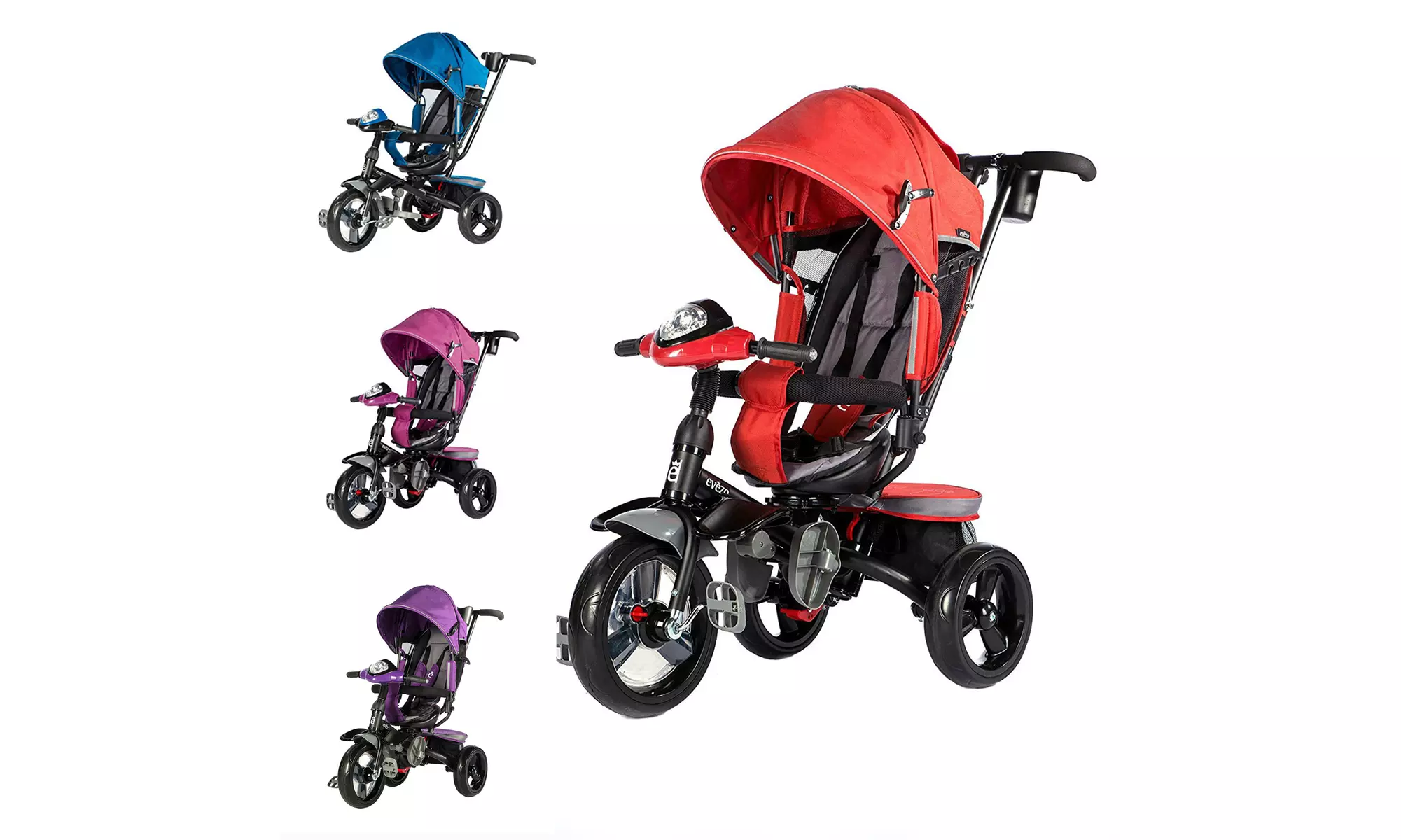 Evezo Maks 4-in-1 Stroller Tricycle with full canopy - Primary Image
