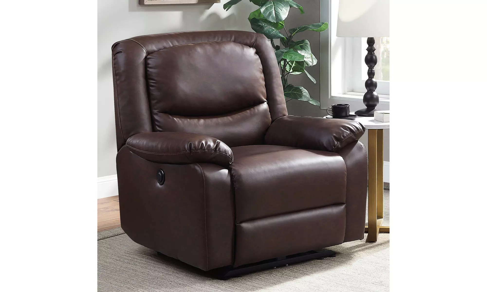 Serta Push-Button Power Recliner with Deep Body Cushions - Primary Image