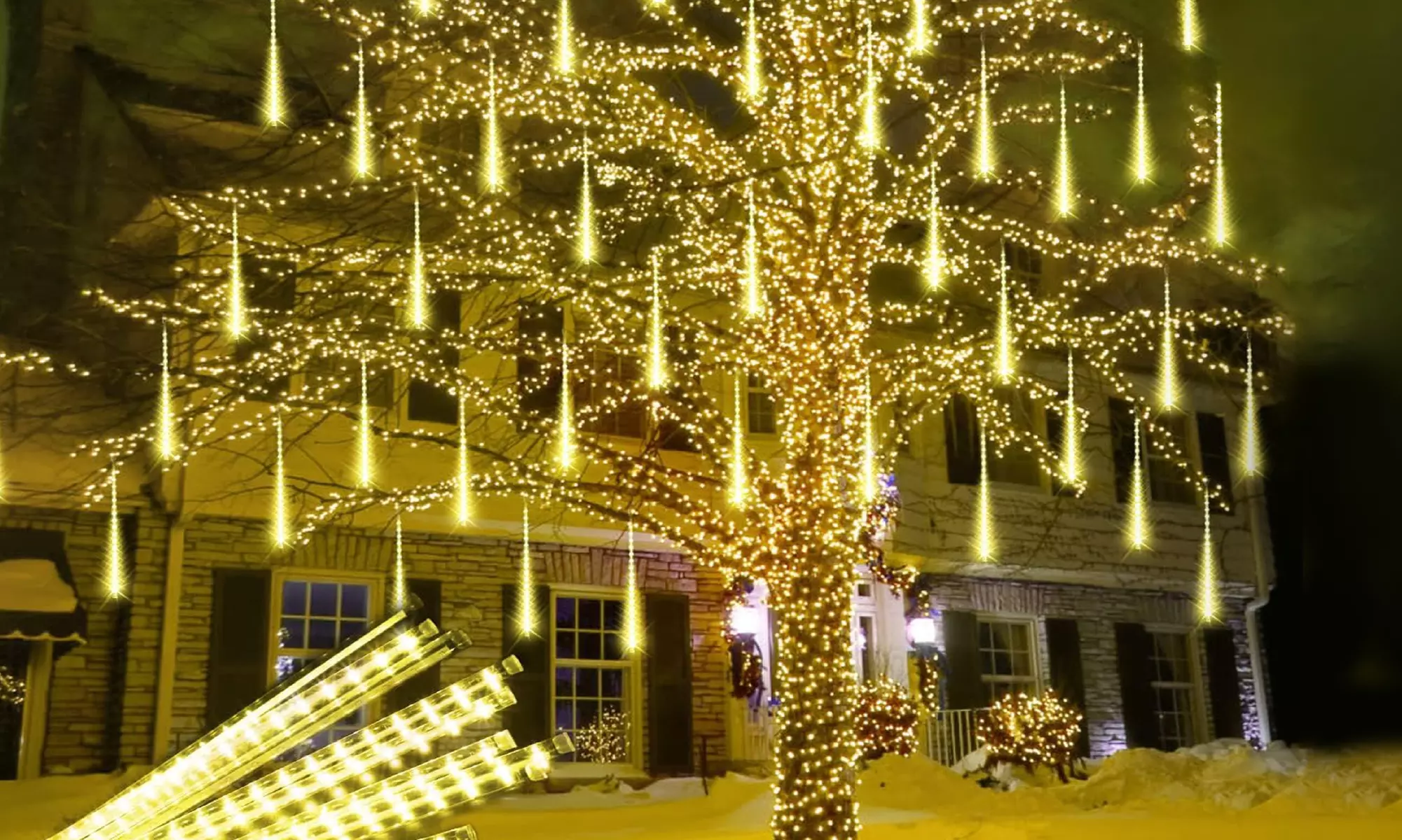LED Outdoor Waterproof Christmas Lights Meteor Shower Tree Lights 