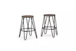 Simeon 24 inch Metal Counter Height Stool with Wood Seat - Second Medium