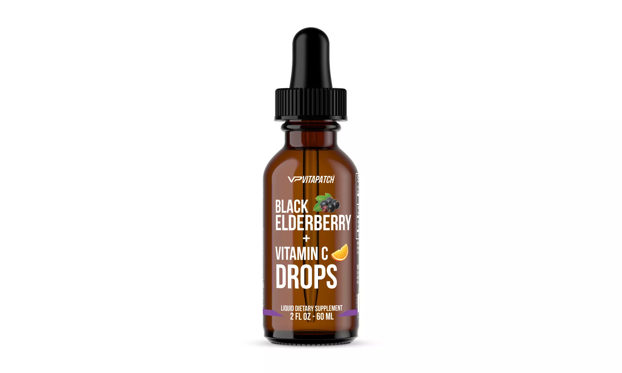 Premium Grade Elderberry Immune Support with Vitamin C Drops - Primary Image