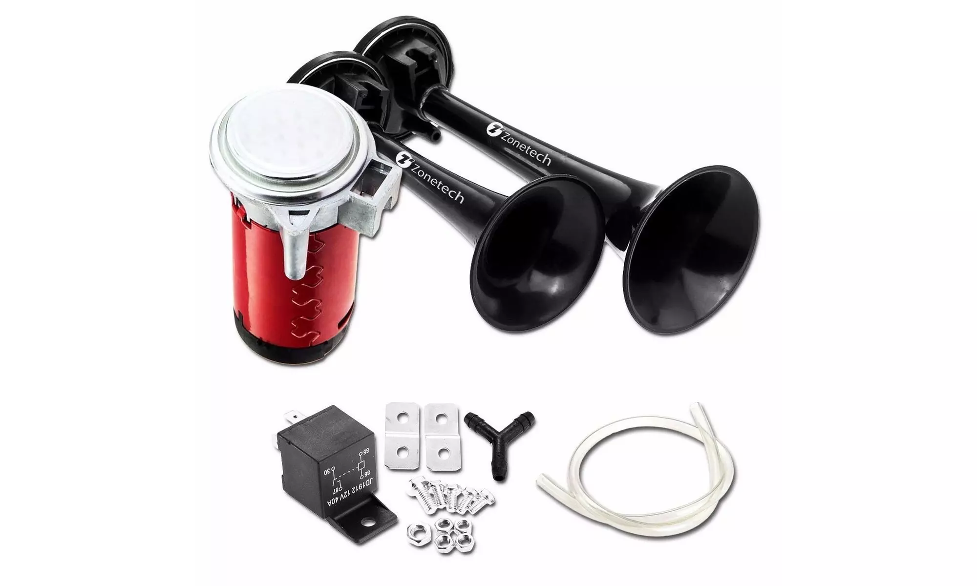 Zone Tech Air Horn Dual Trumpet 12v Train Car Kit Compressor 115DB - Primary Image