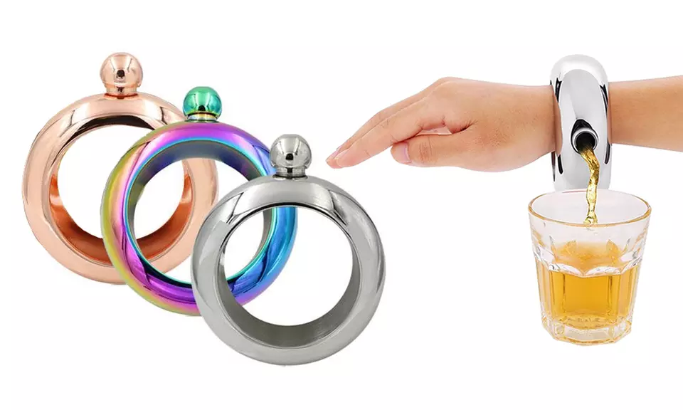 Stainless Steel Bangle Flask - 3.5oz - Primary Image