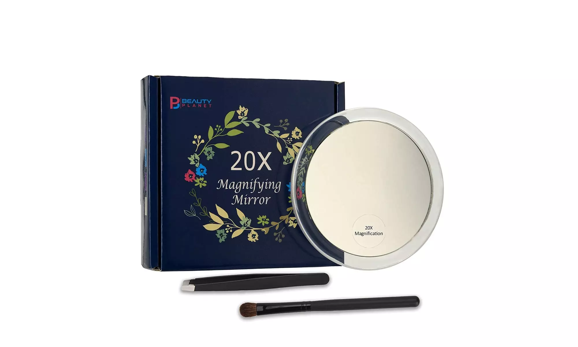 20x Magnifying Mirror with 3 Suction Cups, Use for Makeup Application - Primary Image