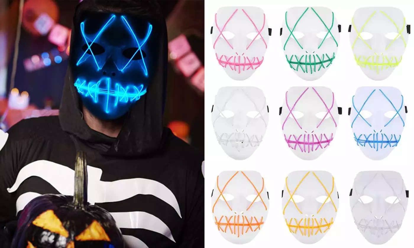 Halloween LED Scary Mask Light Up Party Purge Costume  - Primary Image