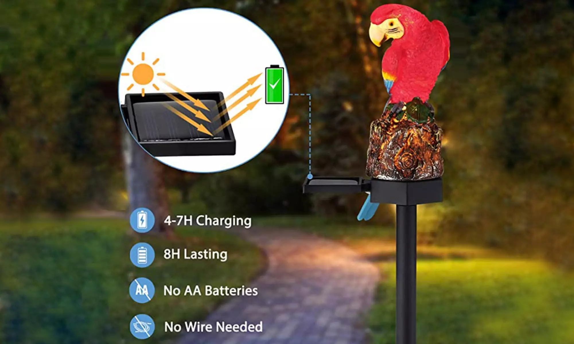 Solar Owl Garden Light Parrot Outdoor Light Solar Stake Lamps for Outdoor Decor