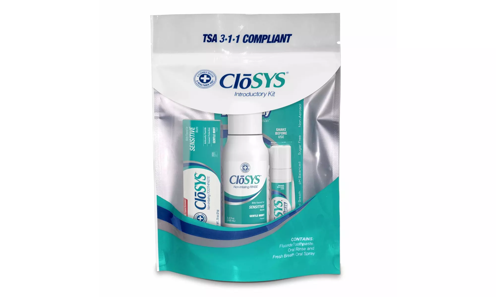 CloSYS Oral Care Trial Size Kit, Sensitive Mouthwash, Fluoride Toothpaste - Primary Image