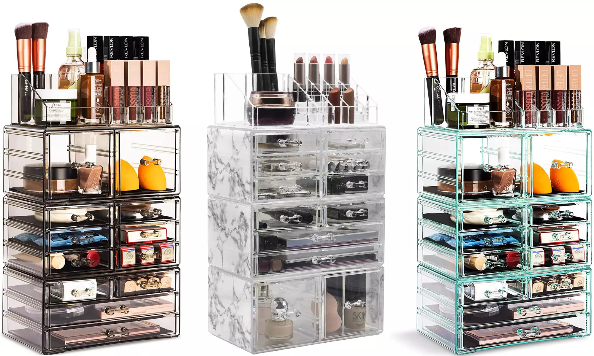 X-Large Makeup Organizer - Multiple Drawer & Slots Jewelry Cosmetic Storage Case - Primary Image
