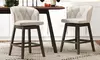 Costway Set of 2 or 4 Fabric Upholstered Counter Height Bar Stools for Kitchen 