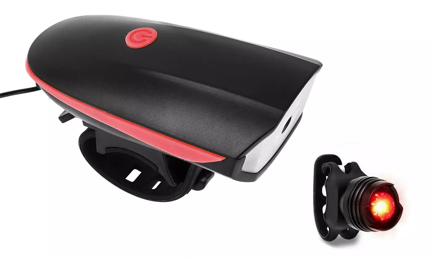 iMounTEK 10,000LM Rechargeable Bike Light Set with 130dB Horn & Tail Light