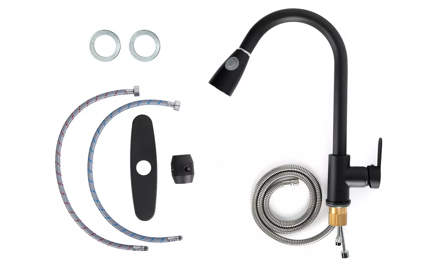 iMounTEK Single-Handle Pull Down Sprayer Head Kitchen Sink Faucet - Image 7