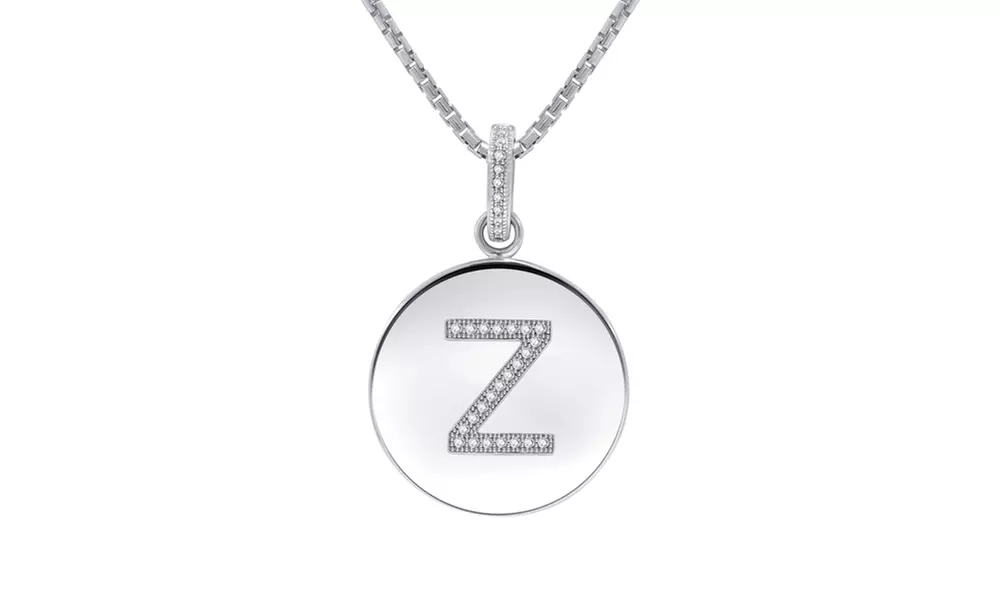 1/10 CTTW Diamond Initial Pendants in Sterling Silver by Brilliant Diamond - Primary Image