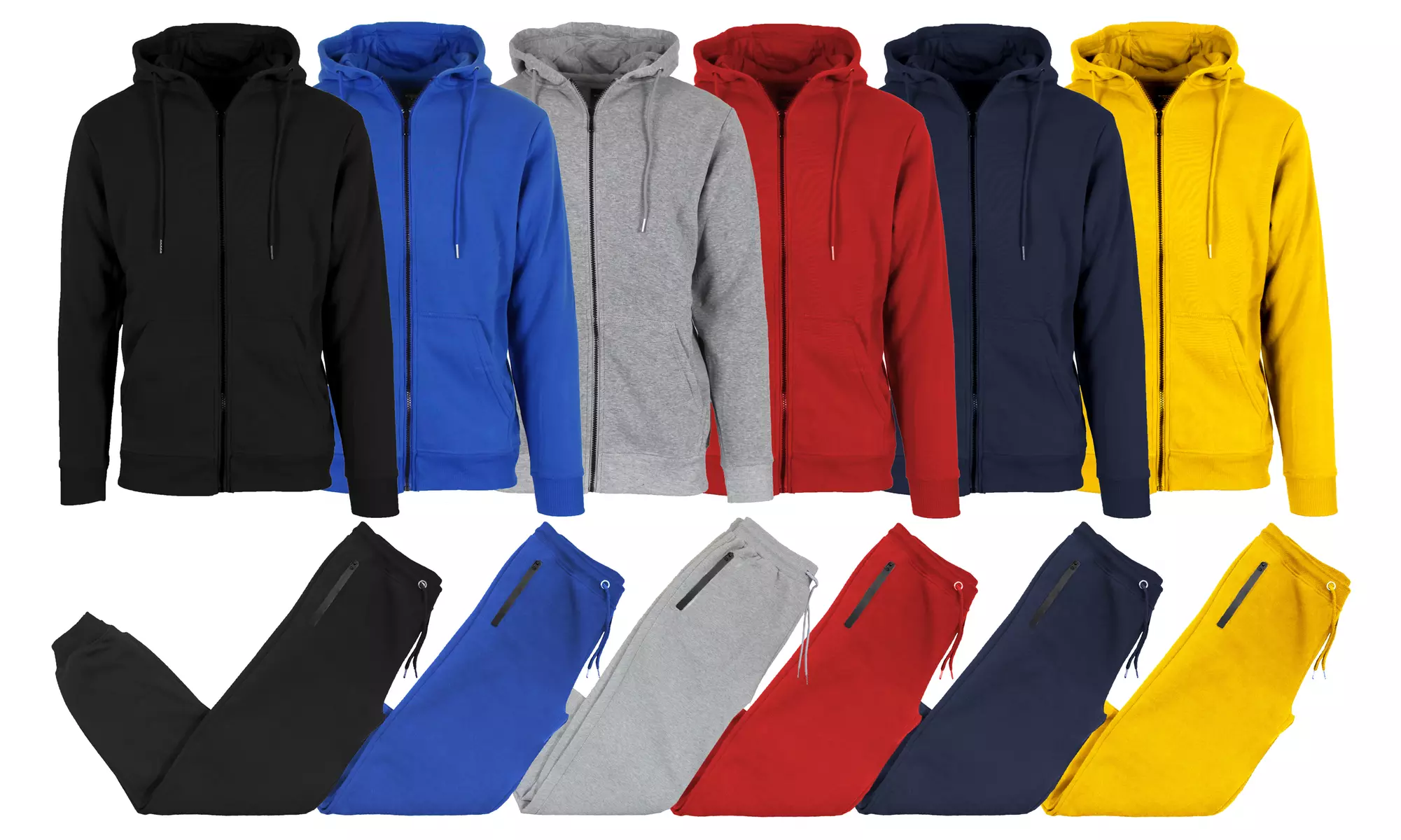 Men's 2-Piece Fleece-Lined Full Zip Hoodie & Jogger Set (L-XL only) - Primary Image