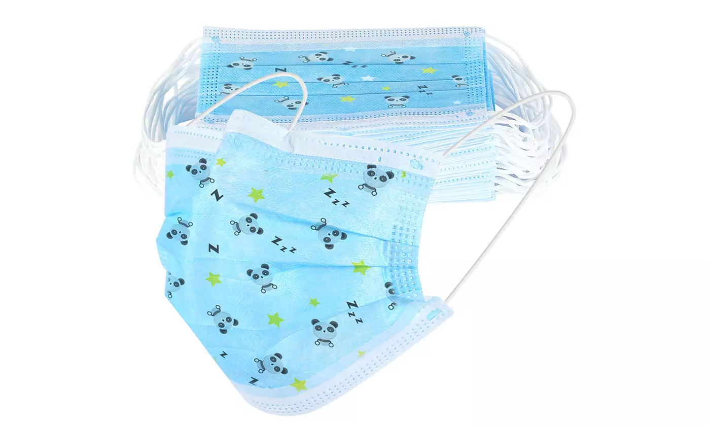 Kids 3-Ply Disposable Protective Face Masks for Boys & Girls (50-Pack)