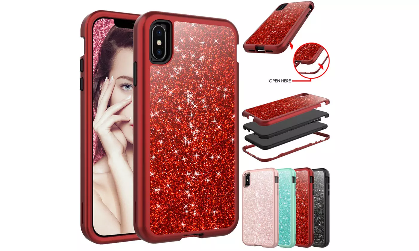 For Apple iPhone XR Bling Shockproof Glitter Hard Full Protective Case Cover  - Primary Image