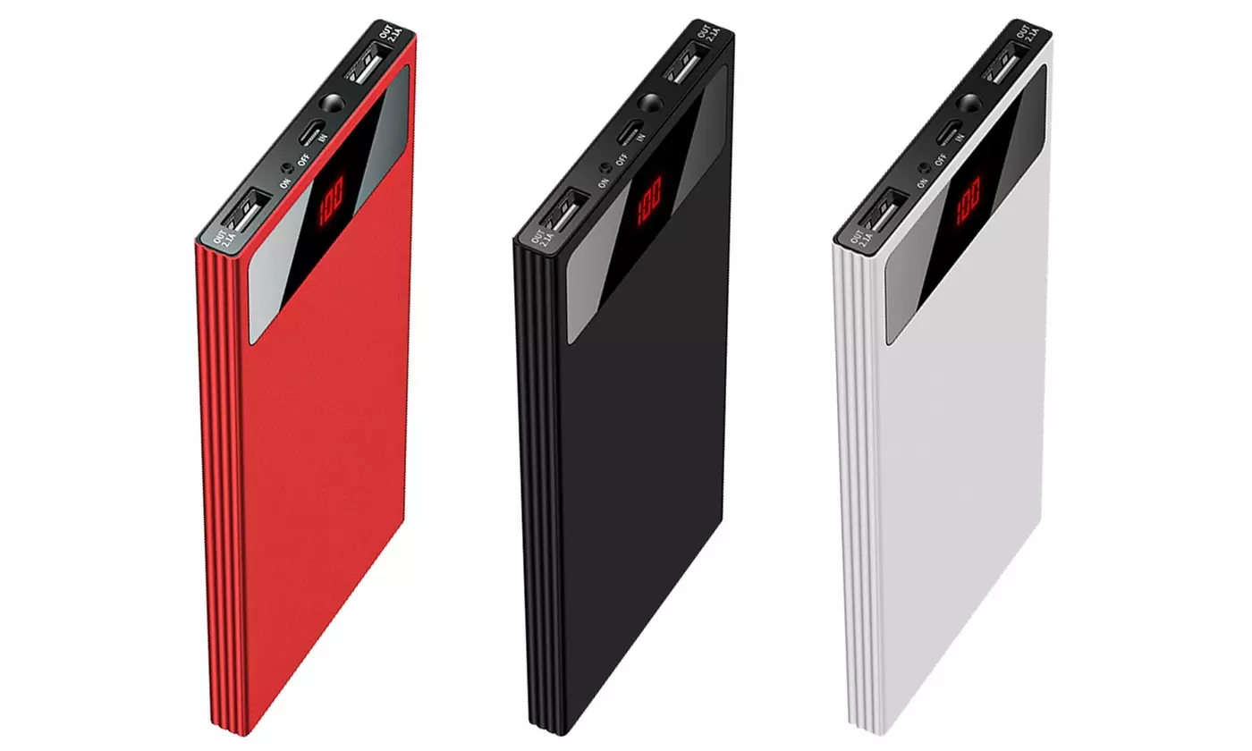 iMounTEK 20,000mAh Ultra-Thin Dual-USB Power Bank w/ Power Display & Flashlight - Primary Image