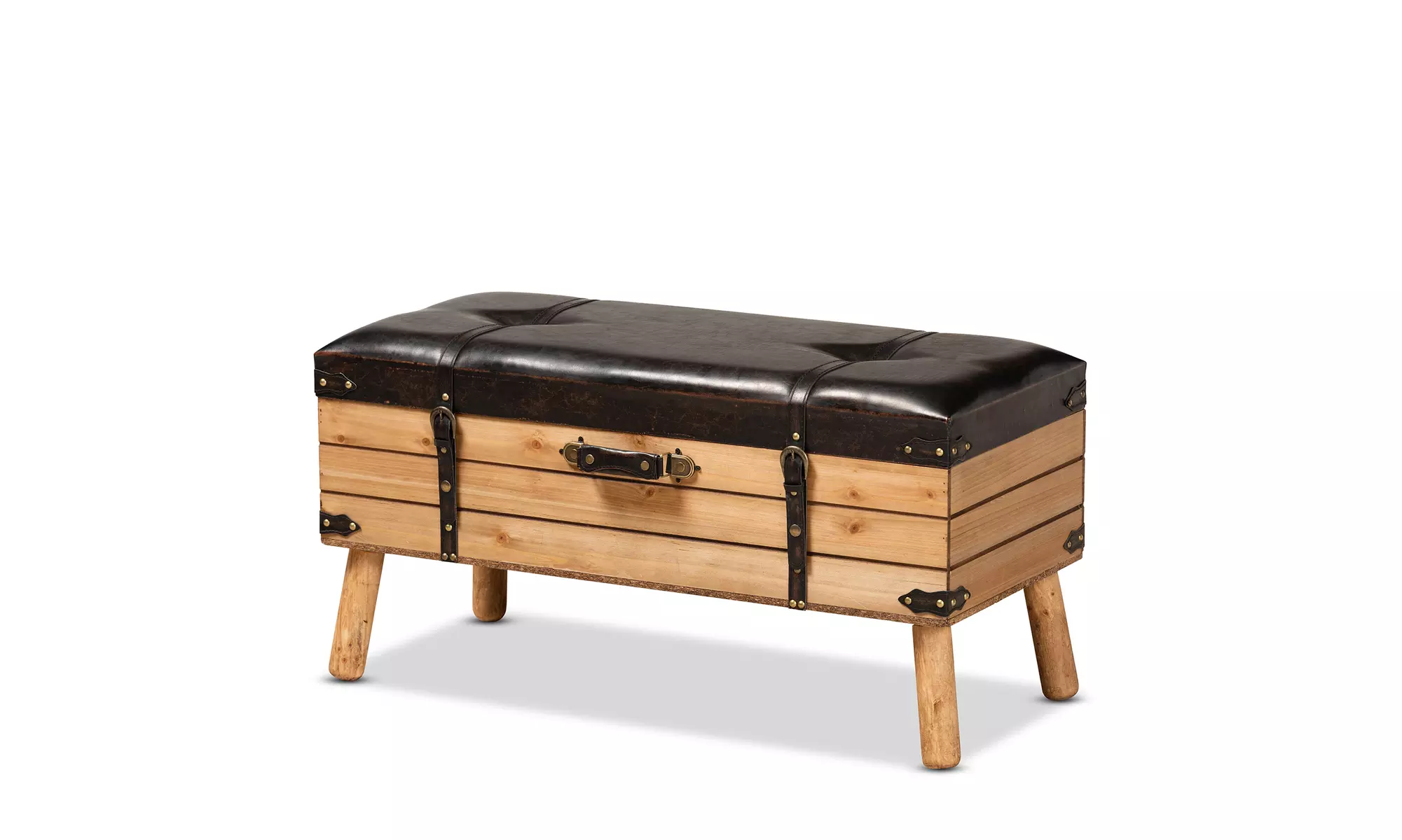 Amena Rustic Ottomans-Large - Primary Image