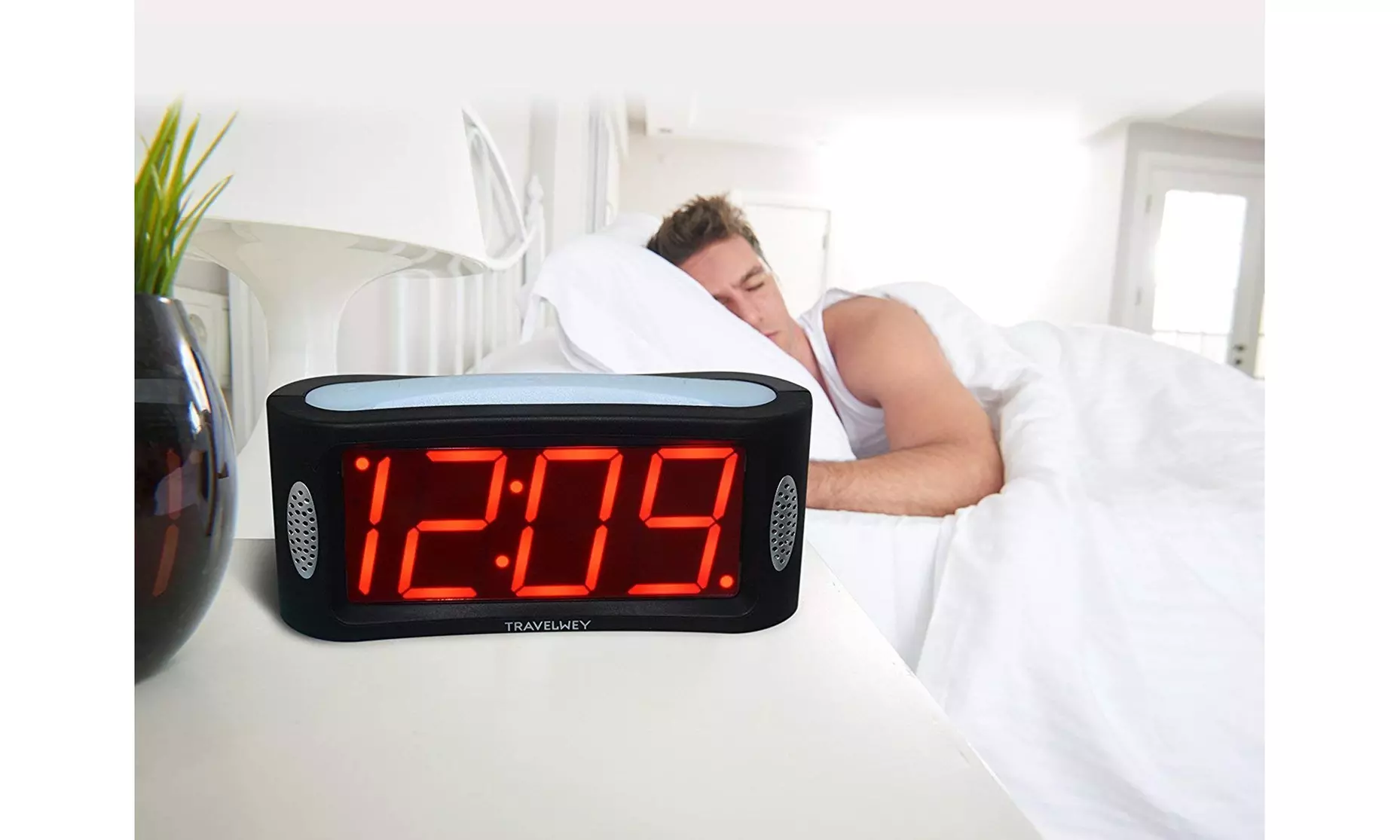 Travelwey Home LED Digital Alarm Clock - Socket Powered - Second Medium