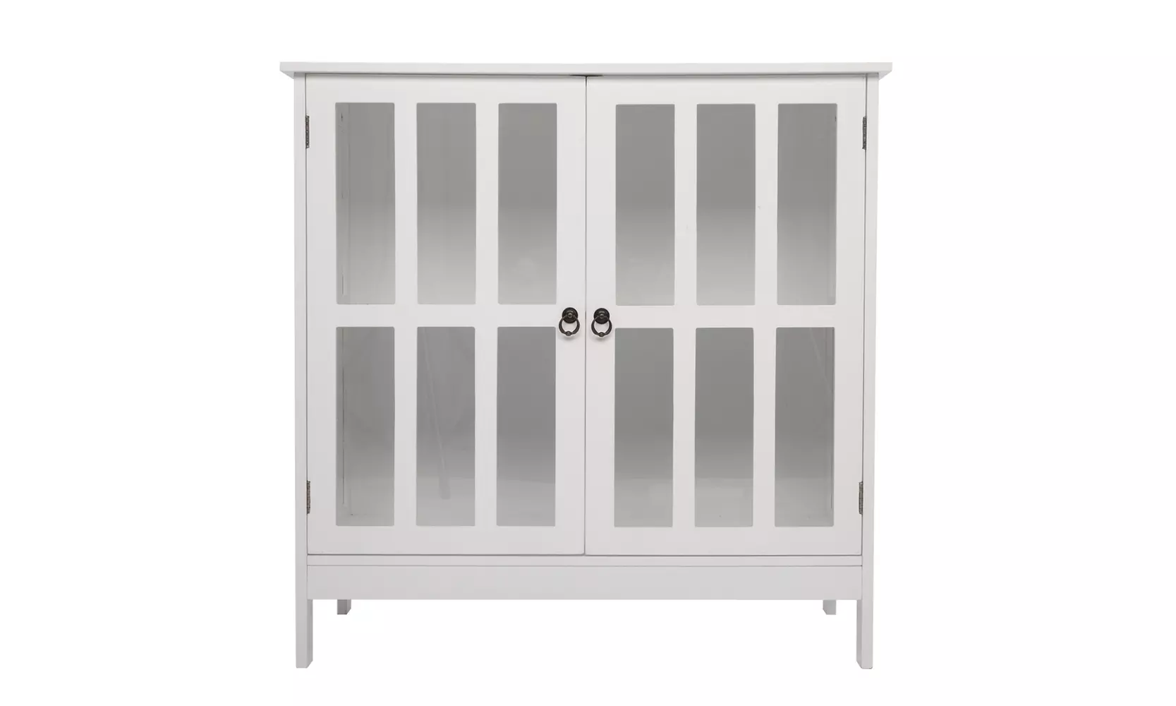 FCH Transparent Double Door Side Cabinet White - Second Medium