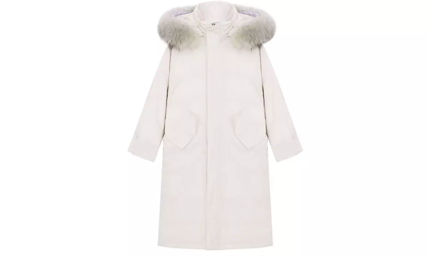 Fur Hat Ladies' Long Outerwear Cotton Coats - Primary Image