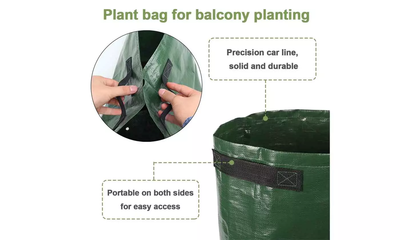 Heavy Duty Garden Grow Bags with Flap Handles Vegetable Planter Pots