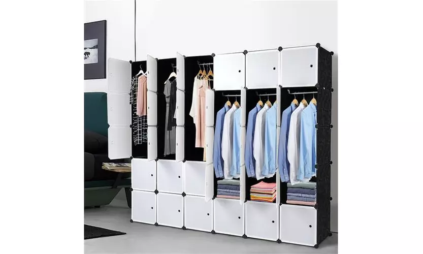 30 Cube Organizer Stackable Plastic Cube Storage Shelves Closet Cabinet - Second Medium