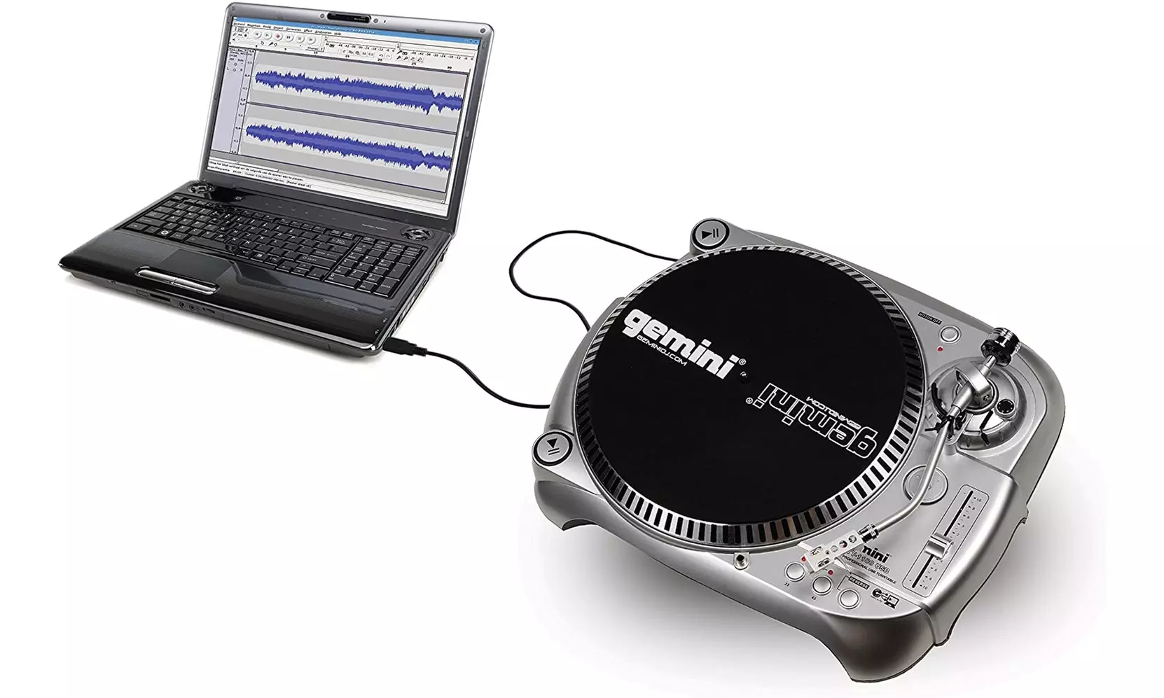 Gemini Pro Audio Classic Manual Belt-Drive DJ USB Turntable - Second Medium