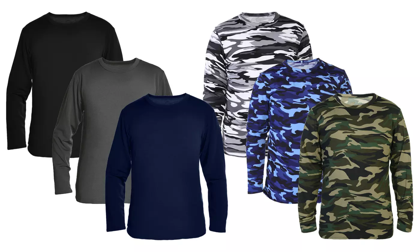 6-Pack Brushed Fleece Thermal Tops, Assorted Colors (S-3XL) - Primary Image