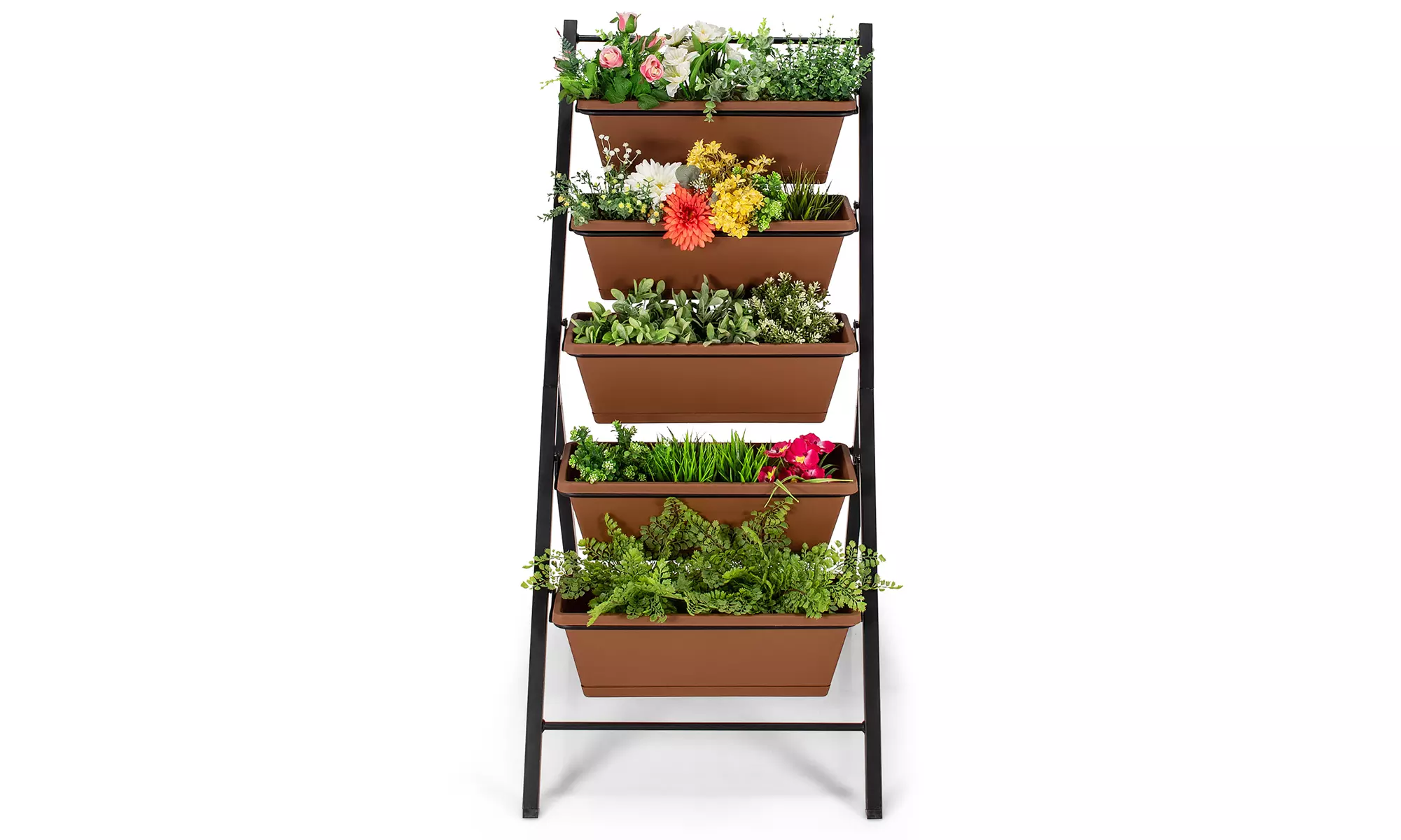 5-tier Vertical Garden Planter Box Elevated Raised Bed w/5 Container